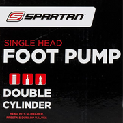 SPARTAN BICYCLE DOUBLE CYLINDER FOOT PUMP - 200PSI