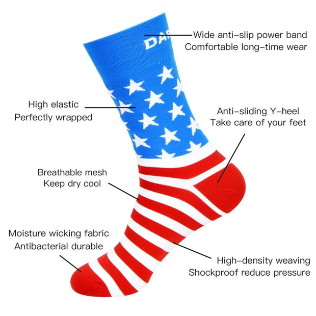 DAREVIE ONE SIZE CYCLING SOCKS RED BLUE