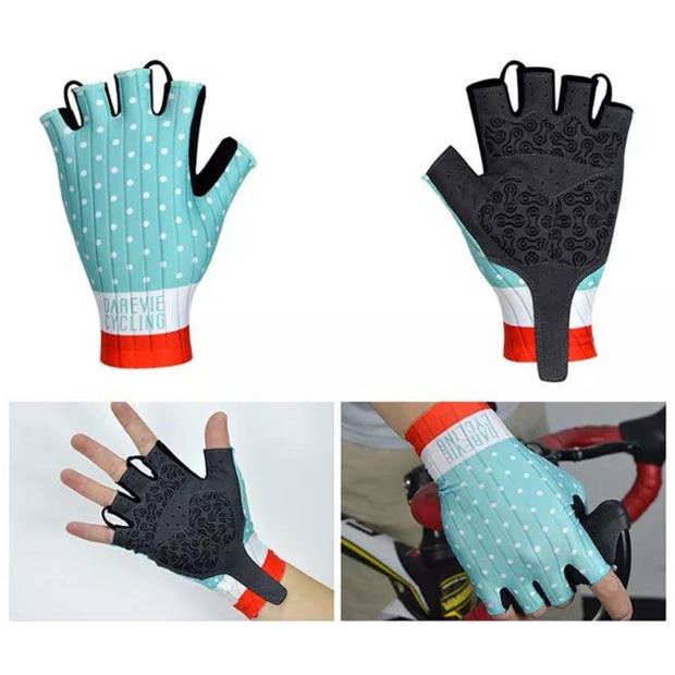 DAREVIE HALF FINGER CYCLING GLOVES BLUE
