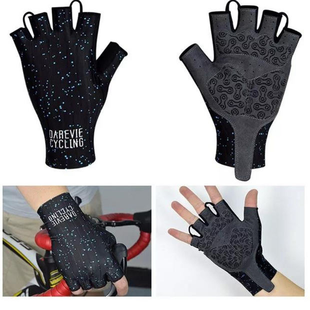 DAREVIE HALF FINGER CYCLING GLOVES BLUE